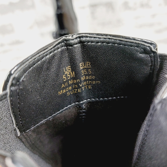 NEW Sam Edelman Suzette Black Patent Leather Western Boots K240 - Picture 12 of 13